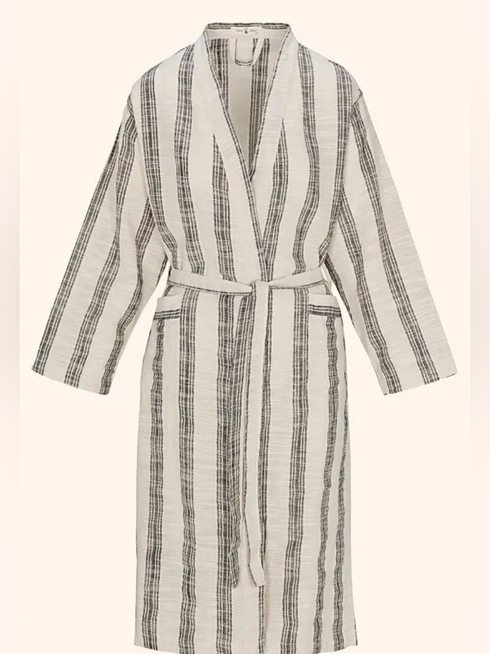 Oddbird Sultan Handwoven Turkish Striped Cotton Linen Robe XL